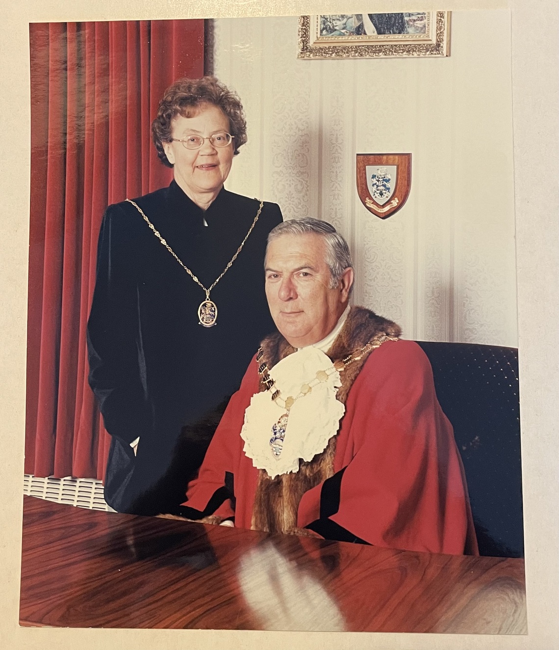 Diana O&#39;Hara with her Husband When He was Mayor of Spelthorne
